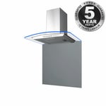 SIA 60cm Stainless Steel Edge Lit Curved Glass Cooker Hood And Glass Splashback