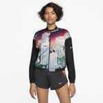 Women's Nike Sportswear AOP Floral Windrunner Hoodie Zip Jacket Sz S Black Gold