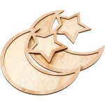 2 set Ramadan träbricka måne stjärna bordsartiklar Eid Mubarak servering