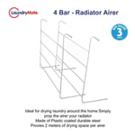 4 Bar 3 Pack Radiator Airer Dryer Clothes Drying Rack Rail Towel Holder Hang 6m