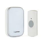 LLOYTRON® MIP System 3 Doorbell Kit with 32 Melody Plug-in Chime Receiver and Battery Operated Bell Push - 200m Wireless Range - Easy Set-up - Mains Powered Receiver - B7534WH - White