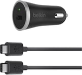 Belkin F7U005bt04-BLK USB-C 15 W Car Charger with USB-C to USB-C Cable Smartphon