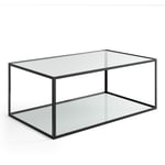 DUX - Alberto Glasbord 60 x 100 cm, Svart - Svart - Sängbord - Glas/Metall