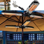 ZYR Patio Umbrella Heater - Electric Infrared Heater - 2000W Outdoor Heater - Use With Hanging Chain - Mount To Ceiling/Umbrella For Protection Gardens And Commercial Use,Black