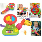 JUNIOR DRIVER CAR Steering Wheel Activity Toy Buggy Stroller Baby Seat Fun Time