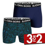 Bjorn Borg Bamboo Cotton Blend Boxer Kalsonger 2P Blå/Grön X-Large Herr
