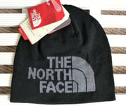 THE NORTH FACE 49% Merino Wool Black Grey Heather BEANIE Toque HAT Unisex TNF3