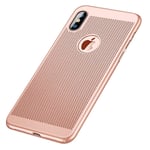 Case for iPhone Xs Max Cover, Ultra-Thin Bumper Hard PC Shockproof Anti-Scratch Sweatproof case [Breathable] Mesh Hole Heat Dissipating for iPhone Xs Max - Rose Gold
