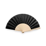 eBuyGB Folding Handheld Fan, Wooden Hand Fan, Wedding Party Accessory, Pocket Sized Fan for Wedding Gift, Party Favours, Summer Holidays, Mini Travel Fan Home Décor - Black