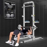 YFFSS Weights Bench, Weight Racks Dip Stands Home Pull-ups Adjustable Multi-function Parallel Bars Squat Bench Home (Color : Silver, Size : 126 * 71 * 225cm)