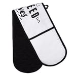 Premier Housewares Oven Glove Pun Heat Resistant Oven Gloves Oven Gloves Double White Long Oven Gloves 100% Cotton Oven Mitts Oven Mitt 83 x 18 x 2
