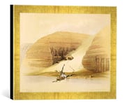 'Image encadrée de David Roberts "excava Ted Temple Of Abou Simbel Impression d'art dans le cadre de haute qualité Photos fait main, from' Egypt and Nubia ', VOL. 1,, 40 x 30 cm, Doré Raya