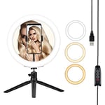 XUAILI Ring Light with Stand 10 inch Led Light Ring 26cm for camera Photo Lamp Selfie Tripod Phone Holder with Lamp Fotos for Photography Makeup Youtube Live