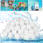 Filterbollar, filterbollar för swimmingpool, 300g filtreringsbollar ersätter 11 kg filtersand kvartsand, filtreringssystem för utomhusakvarium