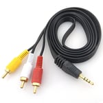 3.5mm to RCA Video Audio Splitter Cable TV Box Hi8 Camcorder AV Male Wire 3m
