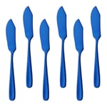 Stainless Steel Butter Knives, Buyer Star 6 Pieces of Cheese Spreader 304 18/10 Stainless Steel Jam Knife, Serving for Jam Cream Cheese Butter(Blue)