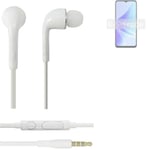 Headphones for Oppo A57s headset in ear plug white