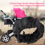 4pcs Wheel Protection Covers Dustproof Black Stroller Accessories FIG UK