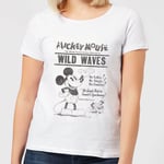 Disney Mickey Mouse Retro Poster Wild Waves Women's T-Shirt - White - L - White