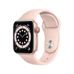 Apple Watch Series 6 GPS + Cellular - 40mm Boîtier aluminium Or Bracelet Rose des Sables (2020) Reconditionné Etat correct