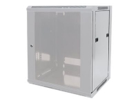 Intellinet Network Cabinet, Wall Mount (Standard), 9U, Usable Depth 410mm/Width 510mm, Grey, Flatpack, Max 60kg, Metal & Glass Door, Back Panel, Removeable Sides, Suitable also for use on desk or floor, 19,Parts for wall install (eg screws/rawl plugs) not included - Skap - veggmonterbar - grå, RAL 7035 - 9U - 19