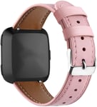 NeatCase Quick Release Leather Watch Strap compatible with Fitbit Versa Band (Pink)