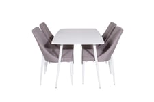 Venture Design Polar & Leone matgrupp Vit/vit 4 st stolar & bord 120 x 80 cm