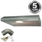 SIA STH60SS 60cm Stainless Steel Visor Cooker Hood Extractor Fan And 1m Ducting