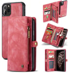 CaseMe Multi-slot Plånboksfodral iPhone 11 Pro Max röd
