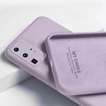 ECMQS New Liquid Silicone Soft Phone Cover Case For Huawei P40 Pro P30 P20 Lite Honor 20 8x 9x P Smart Z Plus Y9 Prime Nova 5t Honor 8X Light Purple