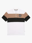 BOSS Kids' Logo Block Stripe Short Sleeve Polo Shirt