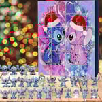 Lilo & Stitch Julkalender med 24 figurer - Cartoonleksaker Ornament Countdown Kalender-sz3 C