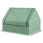 Rootz Mini Greenhouse - Litet växthus - Kallram - Galvaniserad plantering - Rulldörrar - Grön - 125cm x 95cm x 92cm