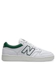 New Balance 480 Low Trainers - White/Green, White/Green, Size 4, Women