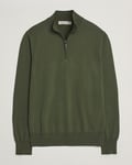 Canali Cotton Half Zip Dark Green