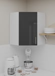 Kitchen Wall Corner Unit 600mm Cabinet With Door Shelf 60cm - Dark Grey Gloss