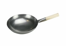 Mastercook Commercial Quality Oriental Carbon Steel Wok 12'' inch 30cm Flat Base
