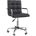 Homcom - Chaise de bureau fauteuil manager pivotant hauteur réglable revêtement synthétique capitonné noir