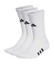 adidas Mens Training Cushioned Crew 3pack Socks - White, White, Size L, Men