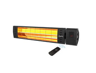 Dysis Chauffage radiant infrarouge Carbone pour extérieur| 2300 W | 4 niveaux de chaleur | télécommande | Protection IP 65 |intérieur et extérieur | Noir