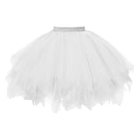 Kjol Kvinnor Mesh Tulle Prinsessa Elastisk Vuxen Kort Tutu Dans White