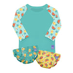 Bambino Mio, Maillot de bain, 2 couches et 1 t-shirt anti-uv bébé, protection solaire UPF40+, pour bébés et tout-petits, tropical, m (6-12 mois)
