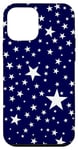 Coque pour iPhone 12 mini Bleu marine et blanc, étoiles