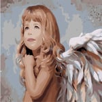 Paint by Numbers DIY Oil Painting kit White Little Girl Angel 40x50cm Modern Pop Hand Digital Painting oil Tablet Adults and Kids Beginner Kits Pre-Printed Canvas Colorful Wall Art Home Decor T5717