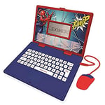 LEXIBOOK JC598SPi3 Spider-Man Bilingual Laptop for Educational Purposes, English and German, 124 Activities, Mathematics, Logic, Music, Clock, Games Children's Toys (Girls & Boys), Single, Red/Blue