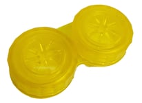Translucent Yellow Contact Lens Storage Soaking Case - L+R Marked - UK Made
