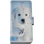 Felfy Compatible with LG Q70 Phone Case PU Leather Protective Cover Cute Dog Fashion Pattern Flip Wallet Case with Magnetic Stand Card Slots Shockproof Leather Cover for LG Q70