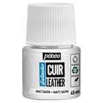 Pebeo Cuir Leather 45 ml læderfarve, farver også PU-læder – Hvid, mat satinfinish