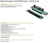 Delock adapter 2.5 IDE HDD 44 pin til SATA 22 pin