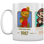 Pyramid International Super Mario (Dates) Official Boxed Ceramic Coffee/Tea Mug, Paper, Multi-Colour, 1 Count (Pack of 1)